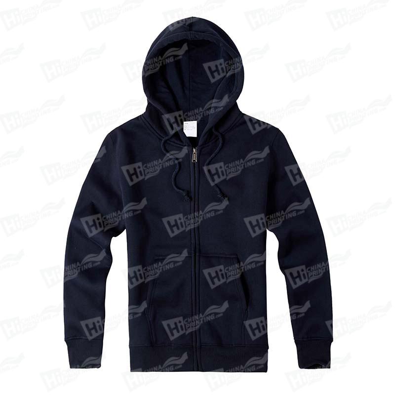 Navy Hoodies With Heat Transfer Printing